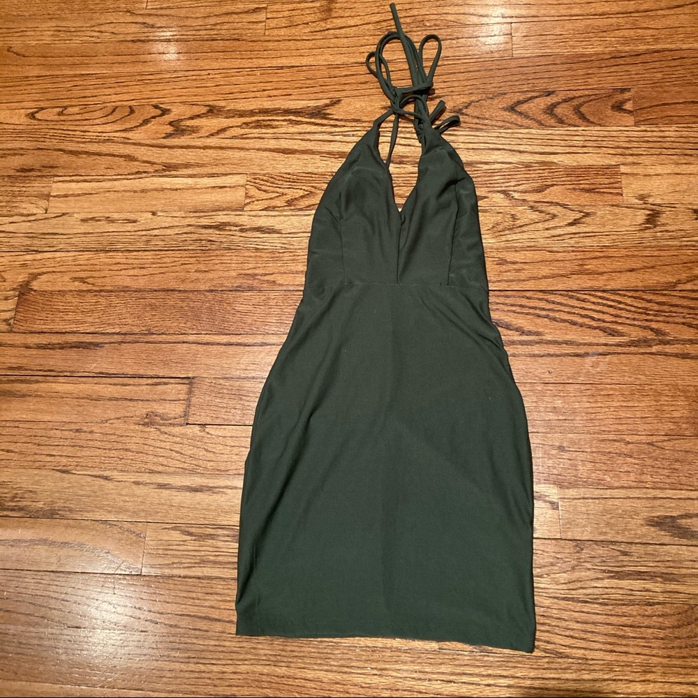 Sexy dark green club dress XS